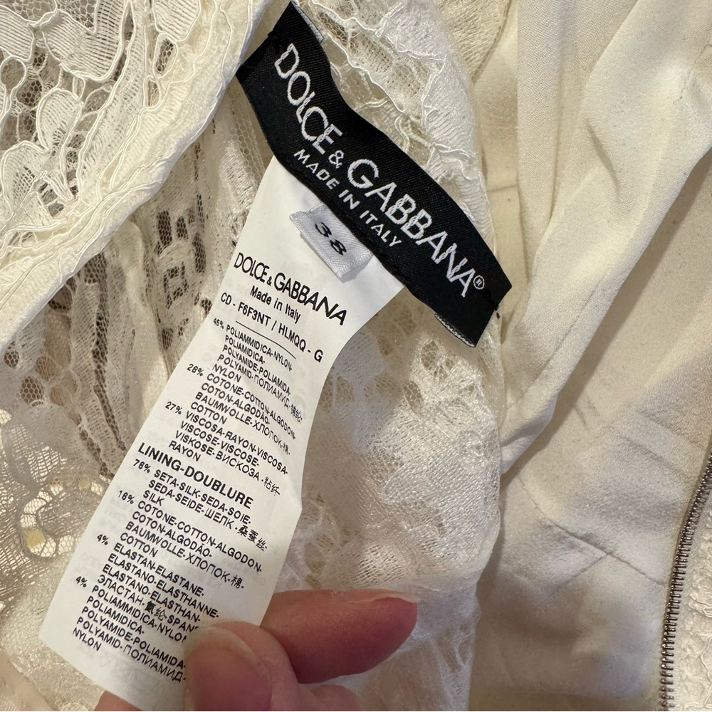 Dolce & Gabbana White Lace Wedding Dress | XS - Picture 10 of 10